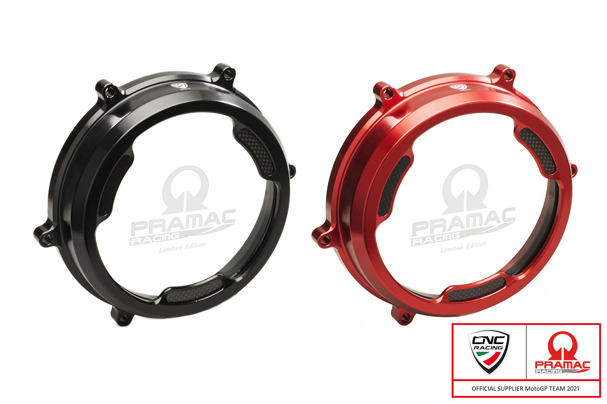 CNC Racing PRAMAC RACING LIMITED EDITION Clear Wet Clutch Cover With Carbon Inlay for the Ducati Panigale 1299/1199/959 Superleggera (and 899 too with modification) CNC Racing PRAMAC RACING LIMITED EDITION Clear Wet Clutch Cover With Carbon Inlay for the Ducati Panigale 1299/1199/959 Superleggera (and 899 too with modification)